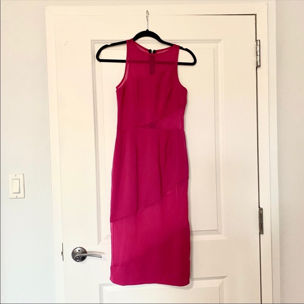 Jay Godfrey Magenta Midi Dress